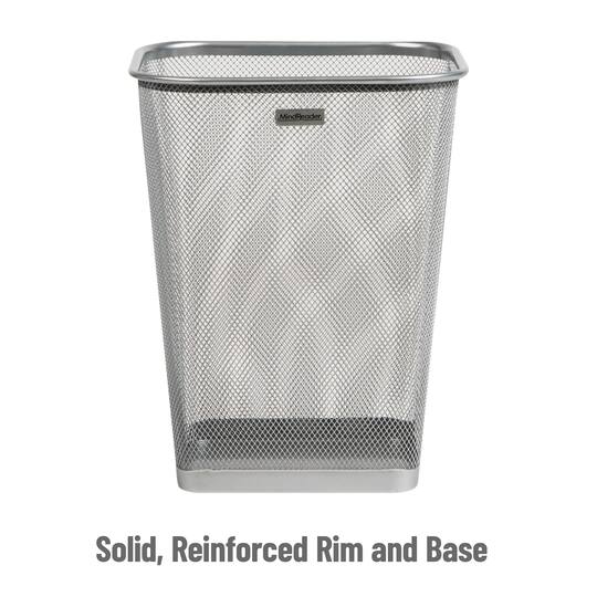 Mind Reader 2 Piece Square Metal Mesh Waste Basket Set